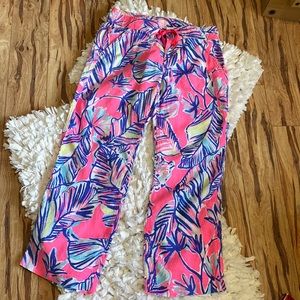 Lilly Pulitzer Pink and Blue Wide Leg Pants